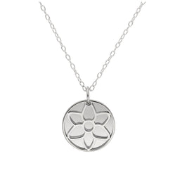 Collier en argent sterling avec fleur de naissance du glaïeul d'août et étiquette gravable de 13 mm, 35 à 55 cm
