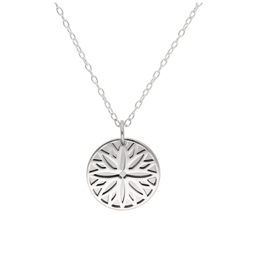 Collier en argent sterling avec fleur de naissance de septembre et étiquette gravable de 13 mm, 14 à 22 pouces