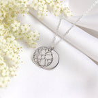 Collier en argent sterling avec fleur de souci d'octobre et étiquette gravable de 13 mm, 35 à 55 cm
