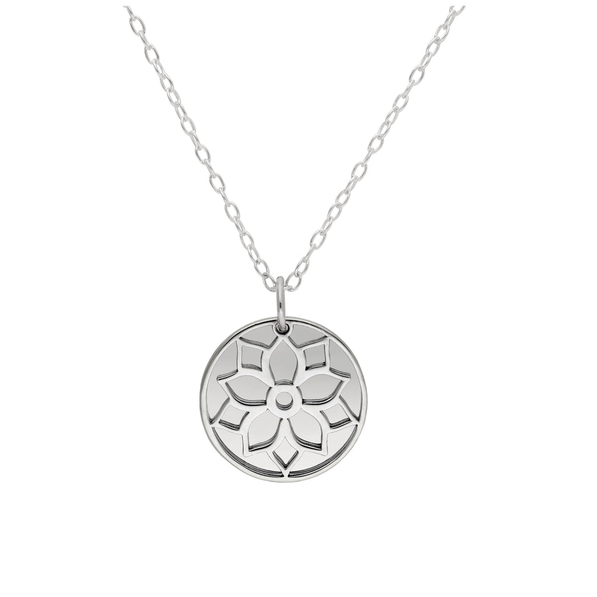Collier en argent sterling avec fleur de poinsettia de décembre et étiquette gravable de 13 mm, 35 à 55 cm