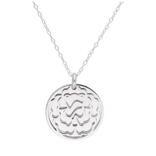 Collier en argent sterling avec fleur d'œillet et étiquette de 18 mm, 14 à 22 pouces