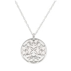 Collier en argent sterling avec fleur de muguet et étiquette de 18 mm, 35 à 55 cm