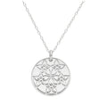 Collier en argent sterling avec fleur de pied d'alouette et étiquette de 18 mm, 35 à 55 cm