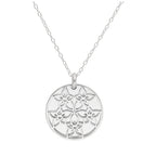 Collier en argent sterling avec fleur de pied d'alouette et étiquette de 18 mm, 35 à 55 cm
