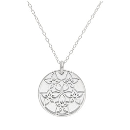 Collier en argent sterling avec fleur de pied d'alouette et étiquette de 18 mm, 35 à 55 cm