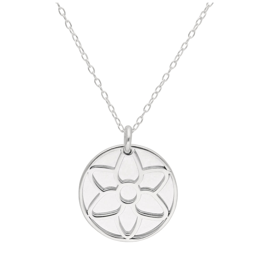 Collier en argent sterling avec fleur de glaïeul et étiquette de 18 mm, 35 à 55 cm