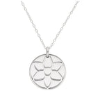 Collier en argent sterling avec fleur de glaïeul et étiquette de 18 mm, 35 à 55 cm