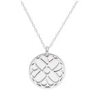 Collier en argent sterling avec fleur de souci et étiquette de 18 mm, 35 à 55 cm