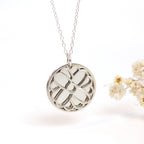 Collier en argent sterling avec fleur de souci et étiquette de 18 mm, 35 à 55 cm