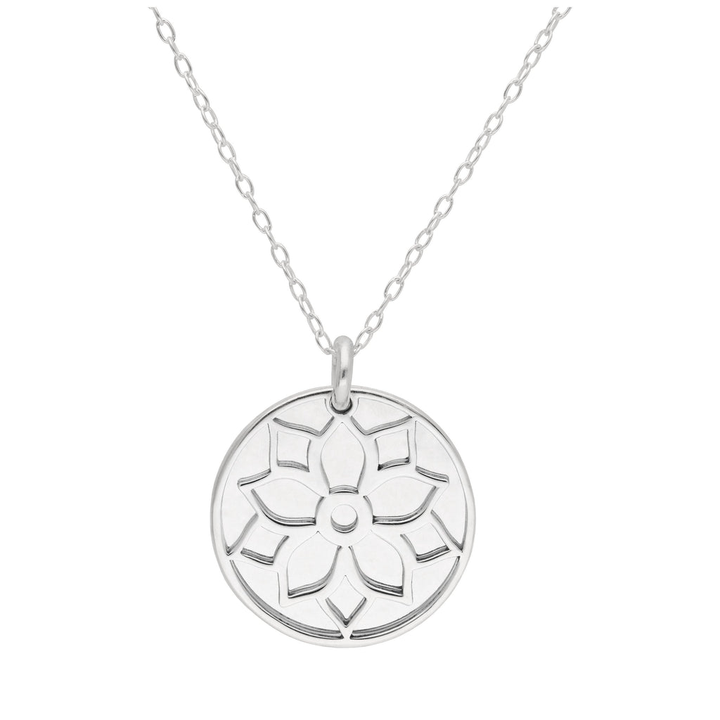 Collier en argent sterling avec fleur de poinsettia et étiquette de 18 mm, 35 à 55 cm