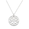 Collier en argent sterling avec fleur de poinsettia et étiquette de 18 mm, 35 à 55 cm