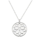 Collier en argent sterling avec fleur de poinsettia et étiquette de 18 mm, 35 à 55 cm