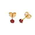 Boucles d'oreilles à tige rondes en or 9 carats avec pierre de naissance et zircone cubique
