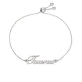 Bracelet réglable en argent sterling avec nom Taureau