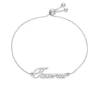 Bracelet réglable en argent sterling avec nom Taureau
