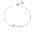 Bracelet réglable en argent sterling avec nom Gémeaux