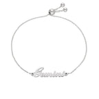 Bracelet réglable en argent sterling avec nom Gémeaux