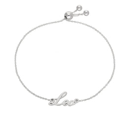 Bracelet réglable en argent sterling avec nom Lion