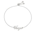 Bracelet réglable en argent sterling avec le nom de la Vierge