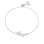 Bracelet réglable en argent sterling avec le nom de la Vierge