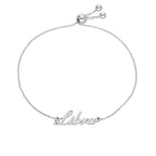 Bracelet réglable en argent sterling avec nom Balance