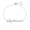 Bracelet réglable en argent sterling avec nom Sagittaire