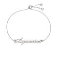 Bracelet réglable en argent sterling avec nom Verseau