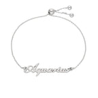Bracelet réglable en argent sterling avec nom Verseau
