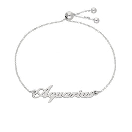 Bracelet réglable en argent sterling avec nom Verseau