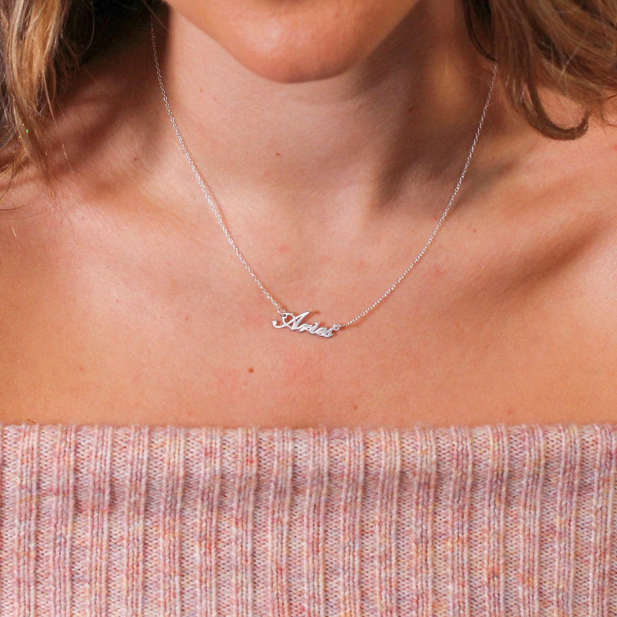 Collier en argent sterling avec signe astrologique Bélier de 43 cm