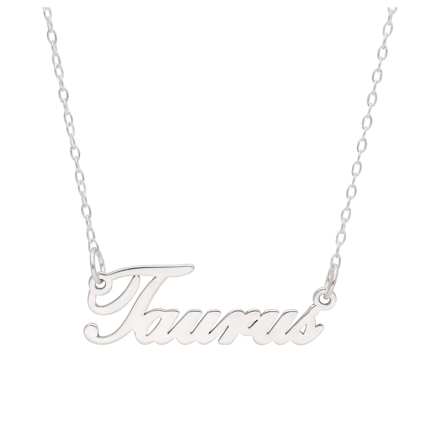 Collier en argent sterling avec signe astrologique du Taureau, 43 cm