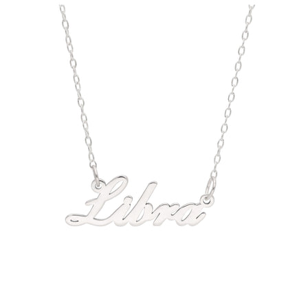 Collier en argent sterling avec signe astrologique Balance de 43 cm