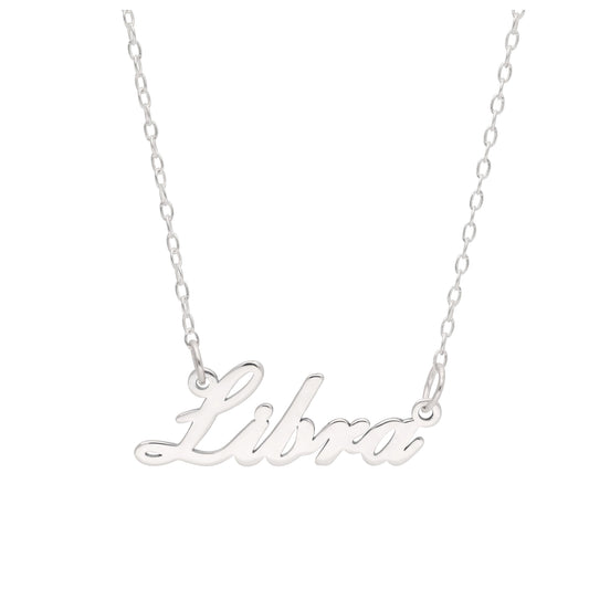 Collier en argent sterling avec signe astrologique Balance de 43 cm
