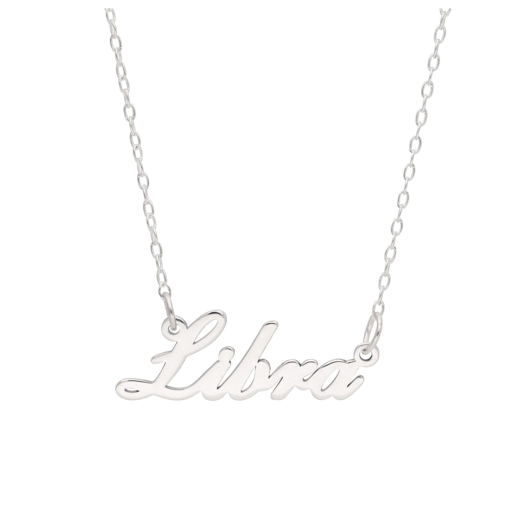 Collier en argent sterling avec signe astrologique Balance de 43 cm