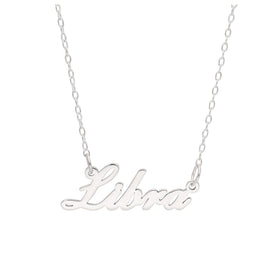 Collier en argent sterling avec signe astrologique Balance de 43 cm