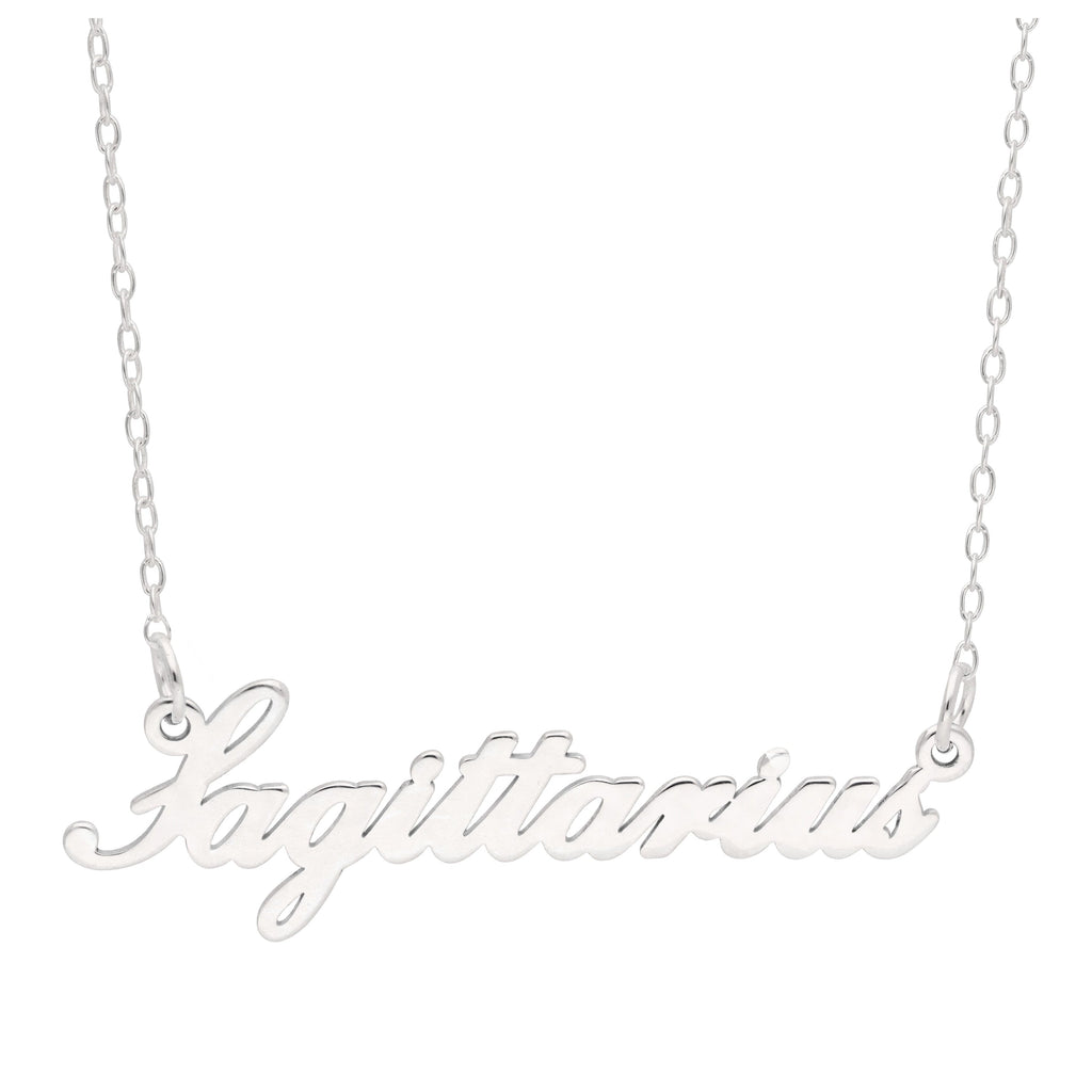 Collier en argent sterling avec signe astrologique du Sagittaire de 43 cm