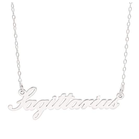 Collier en argent sterling avec signe astrologique du Sagittaire de 43 cm