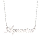 Collier en argent sterling avec signe astrologique Verseau de 43 cm