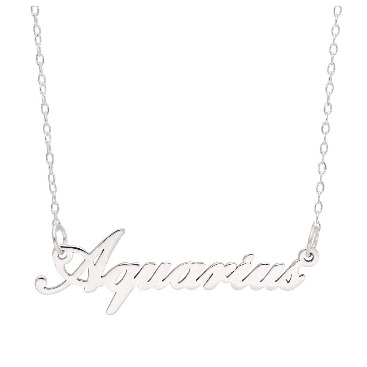 Collier en argent sterling avec signe astrologique Verseau de 43 cm