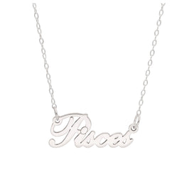 Collier signe astrologique Poissons en argent sterling de 43 cm