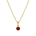Collier en or 9 carats avec grenat rond de 5 mm et zircone cubique, 40 à 50 cm