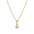 Collier en or 9 carats avec griffes rondes de 5 mm et zircones cubiques transparents, 40 à 50 cm