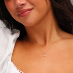 Collier en or 9 carats avec griffes rondes de 5 mm et zircones cubiques transparents, 40 à 50 cm