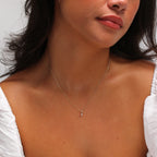 Collier en or 9 carats avec griffes rondes de 5 mm et zircones cubiques transparents, 40 à 50 cm