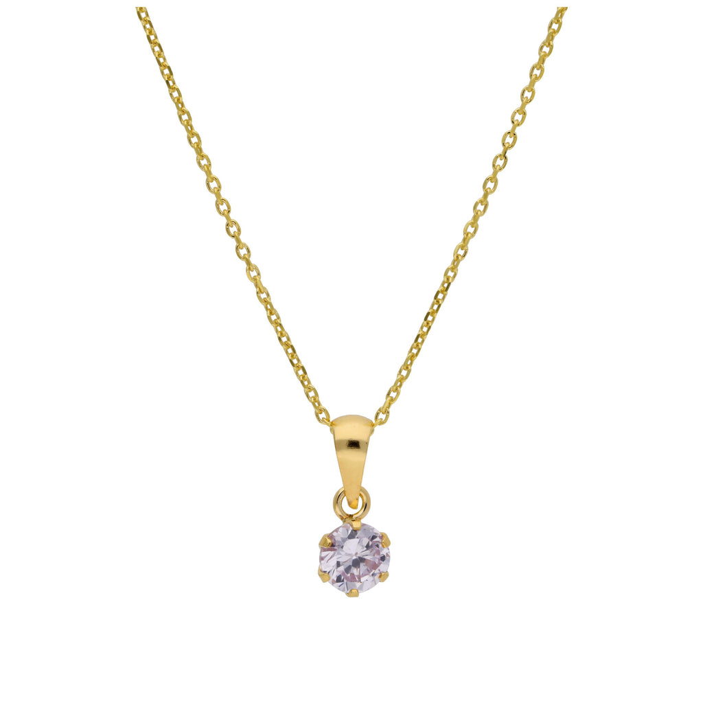 Collier en or 9 carats avec alexandrite ronde de 5 mm et zircone cubique, 40 à 50 cm