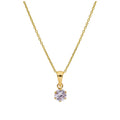 Collier en or 9 carats avec alexandrite ronde de 5 mm et zircone cubique, 40 à 50 cm