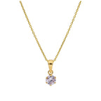 Collier en or 9 carats avec alexandrite ronde de 5 mm et zircone cubique, 40 à 50 cm