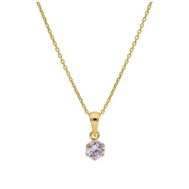 Collier en or 9 carats avec alexandrite ronde de 5 mm et zircone cubique, 40 à 50 cm