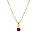 Collier en or 9 carats avec rubis et zircone cubique, 40 à 50 cm