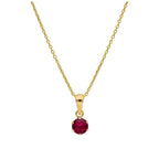 Collier en or 9 carats avec rubis et zircone cubique, 40 à 50 cm